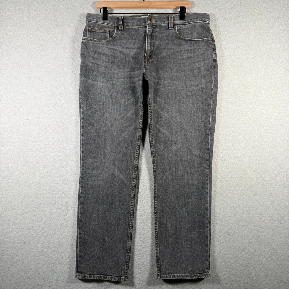 Jos A Bank 1905 Tailored Fit Mens Grey Straight Leg Jeans 35x30 Actual 36x27